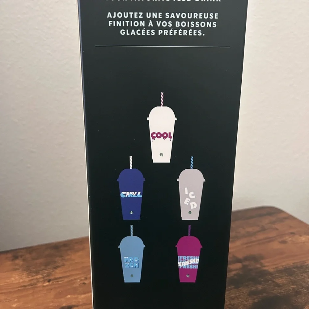 Starbucks‎ Set of 5 Colorful Cold Cups with Dome Lids